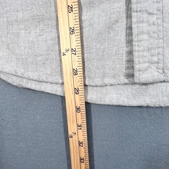 Lands End Grey Flannel Button Down Shirt Mens Large Traditional Fit Long Sleeve - Picture 9 of 9